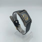 Omax Armbanduhr Schwarz Gold Rechteckig Lederband Elegant