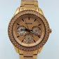 Fossil Armbanduhr Roségold Edelstahl Strass Chronograph Stilvoll