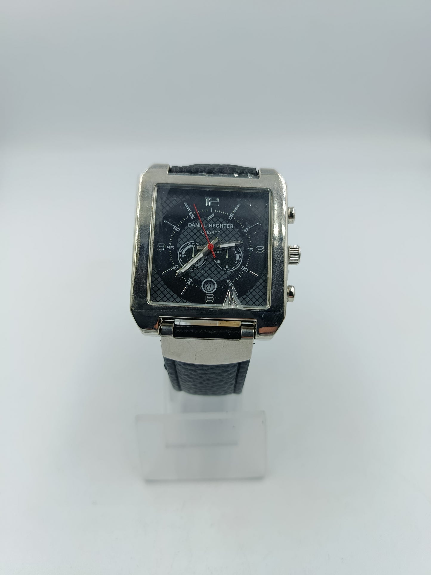 Daniel Hechter Armbanduhr Schwarz Silber Rechteckig Lederband