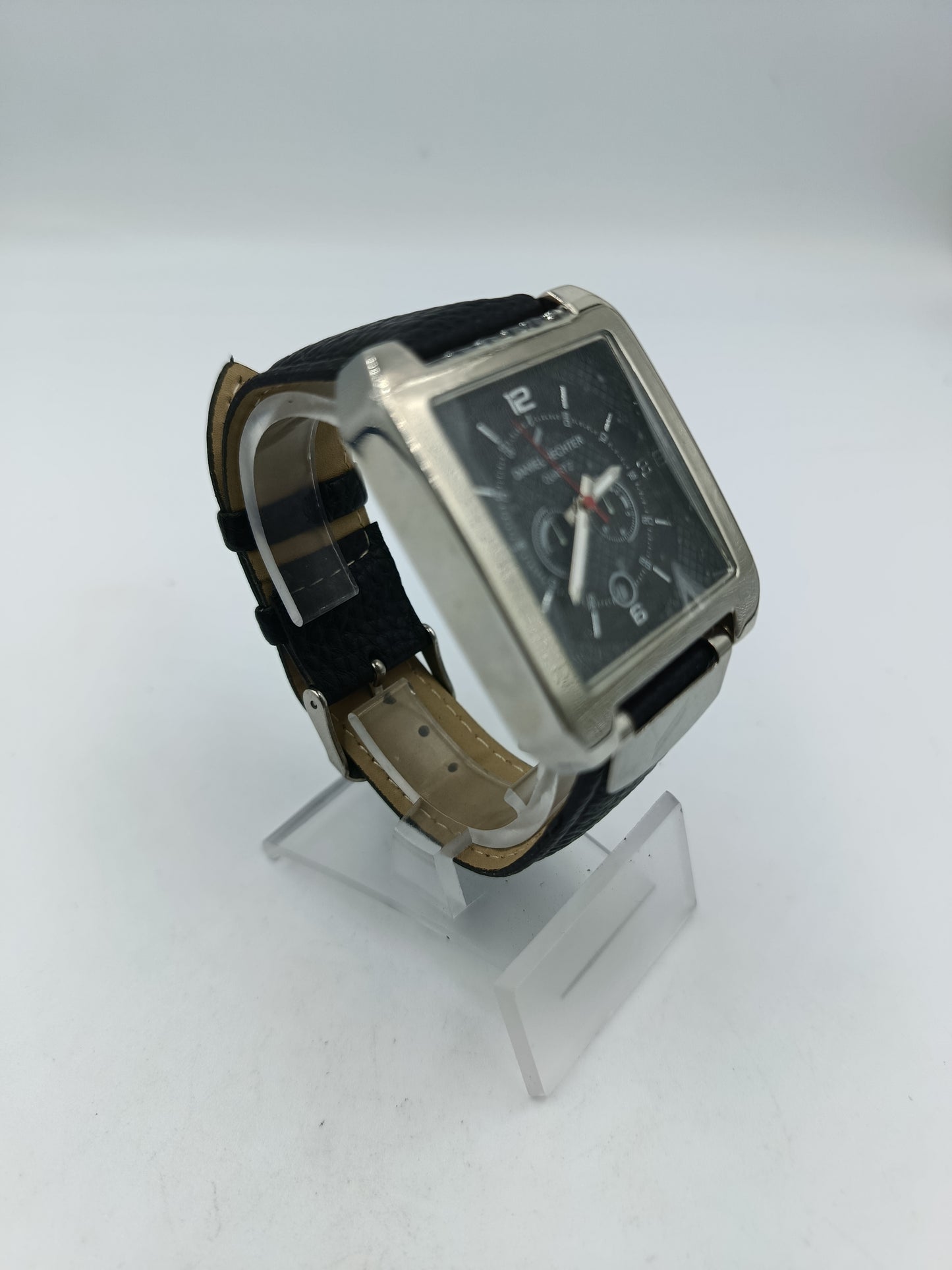 Daniel Hechter Armbanduhr Schwarz Silber Rechteckig Lederband