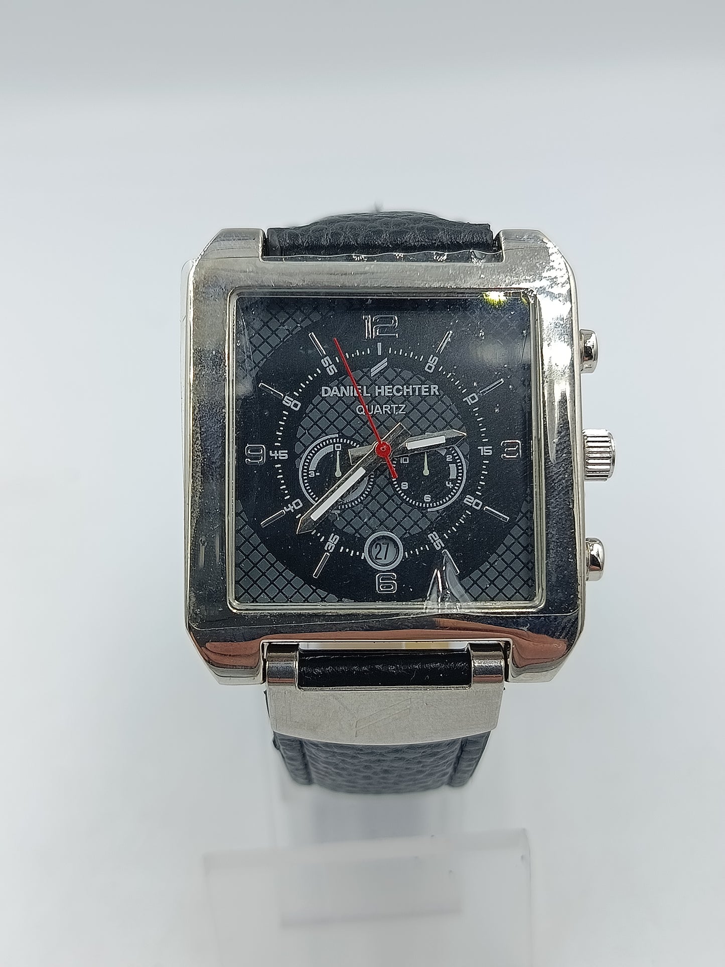 Daniel Hechter Armbanduhr Schwarz Silber Rechteckig Lederband