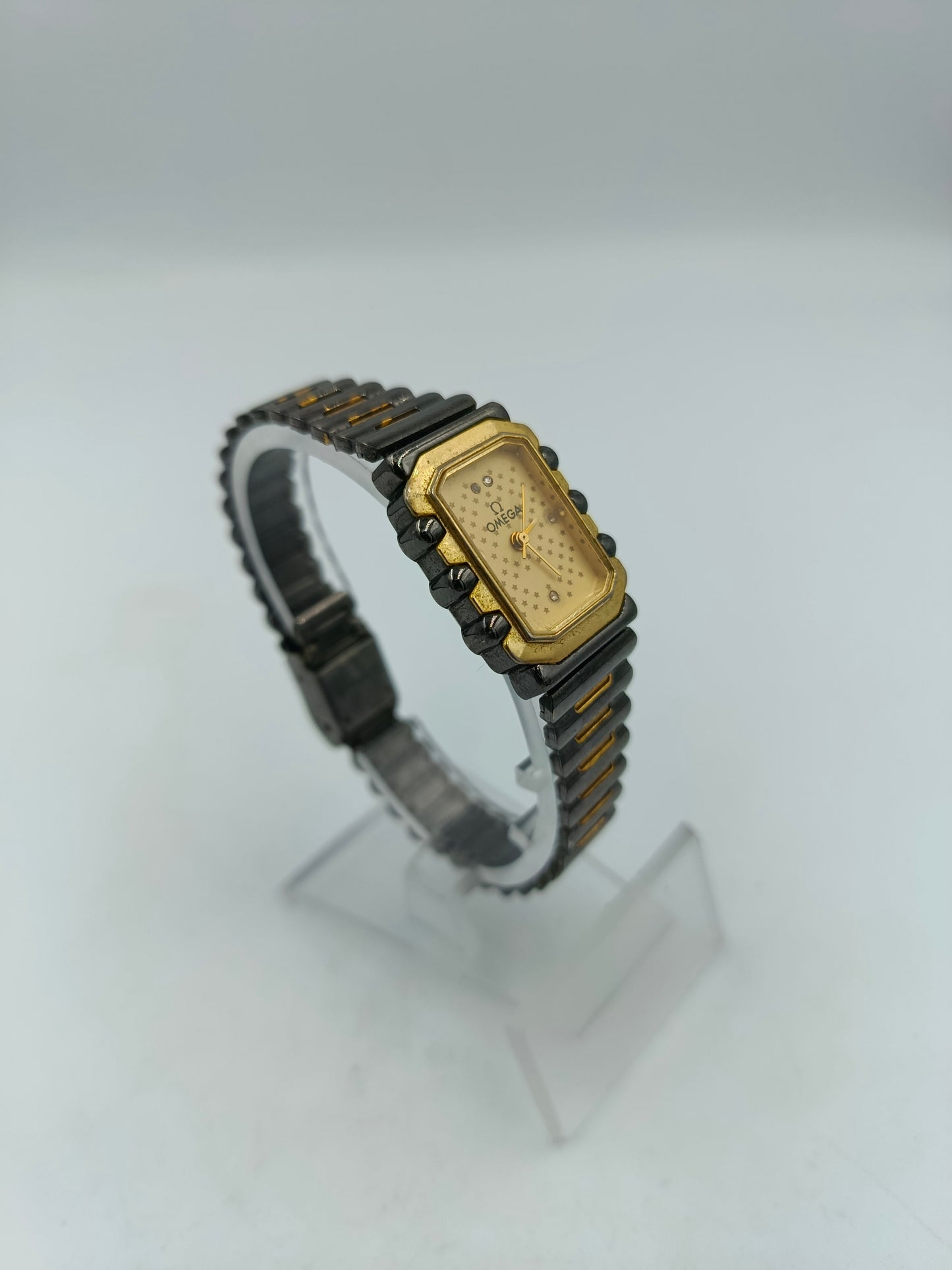 Damenarmbanduhr Goldfarben Rechteckig Elastisches Armband