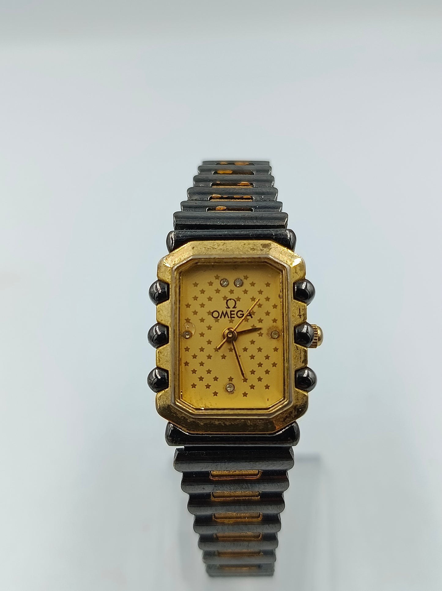 Damenarmbanduhr Goldfarben Rechteckig Elastisches Armband