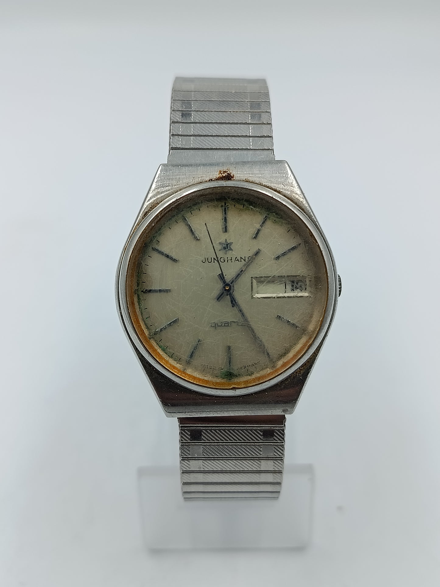 Junghans Armbanduhr Silberfarben Vintage Elastisch