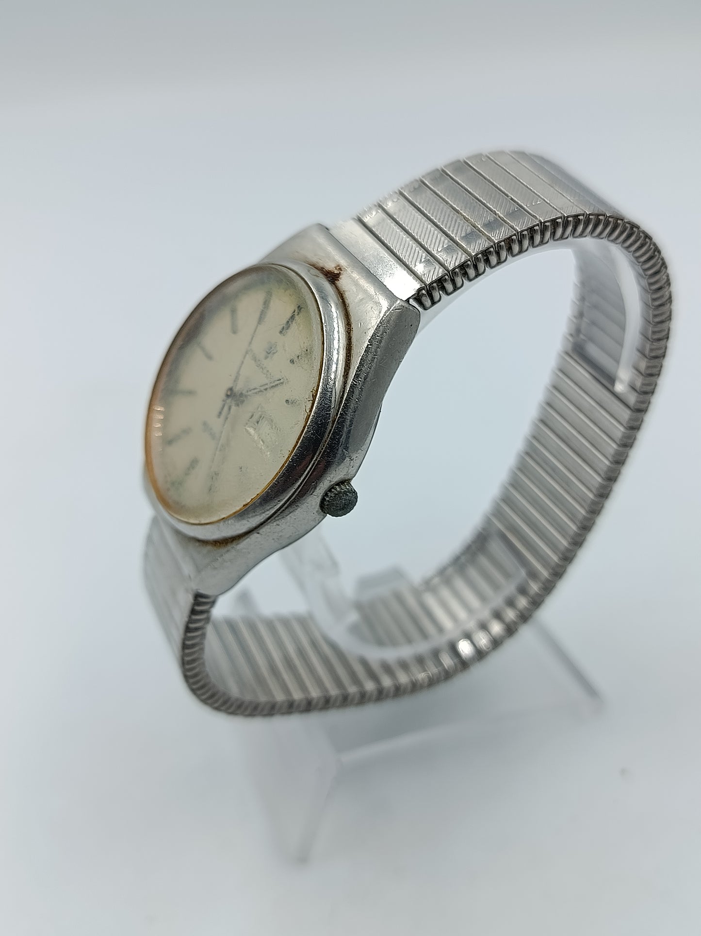 Junghans Armbanduhr Silberfarben Vintage Elastisch