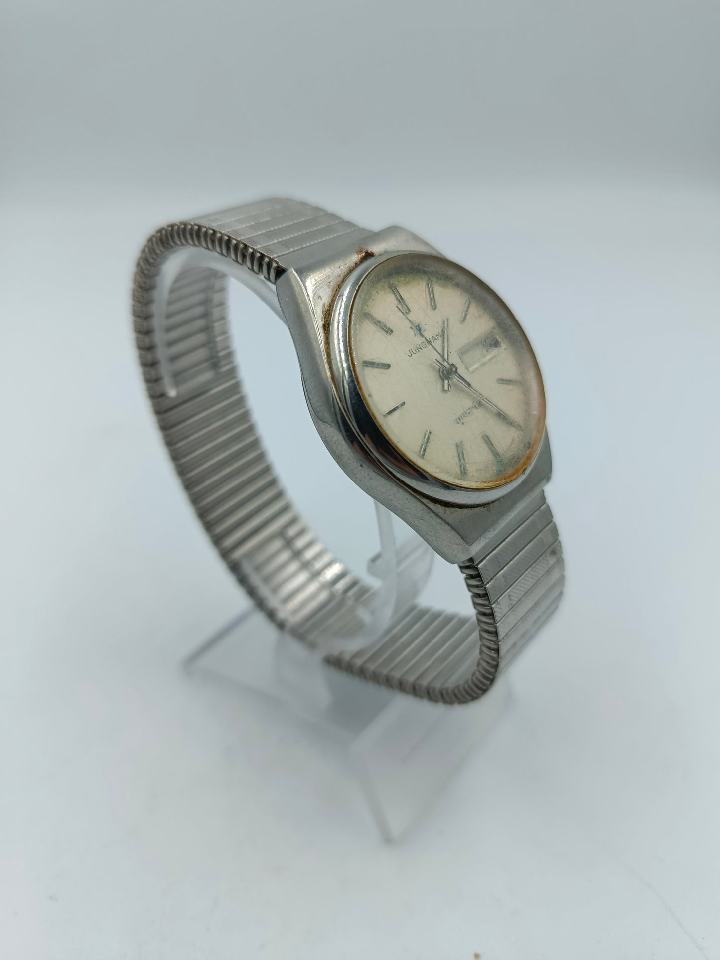 Junghans Armbanduhr Silberfarben Vintage Elastisch