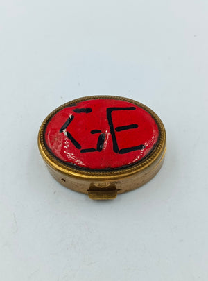 Kleine runde Schmuckdose Metall Goldfarben