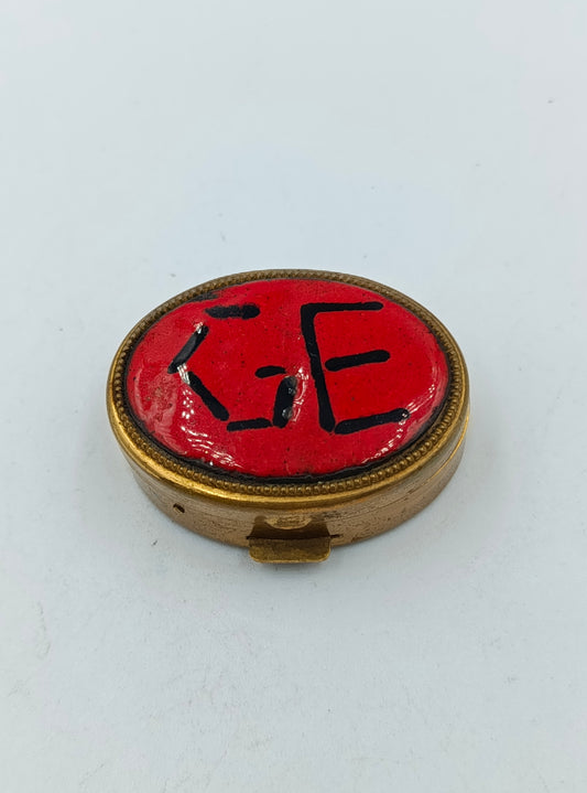 Kleine runde Schmuckdose Metall Goldfarben