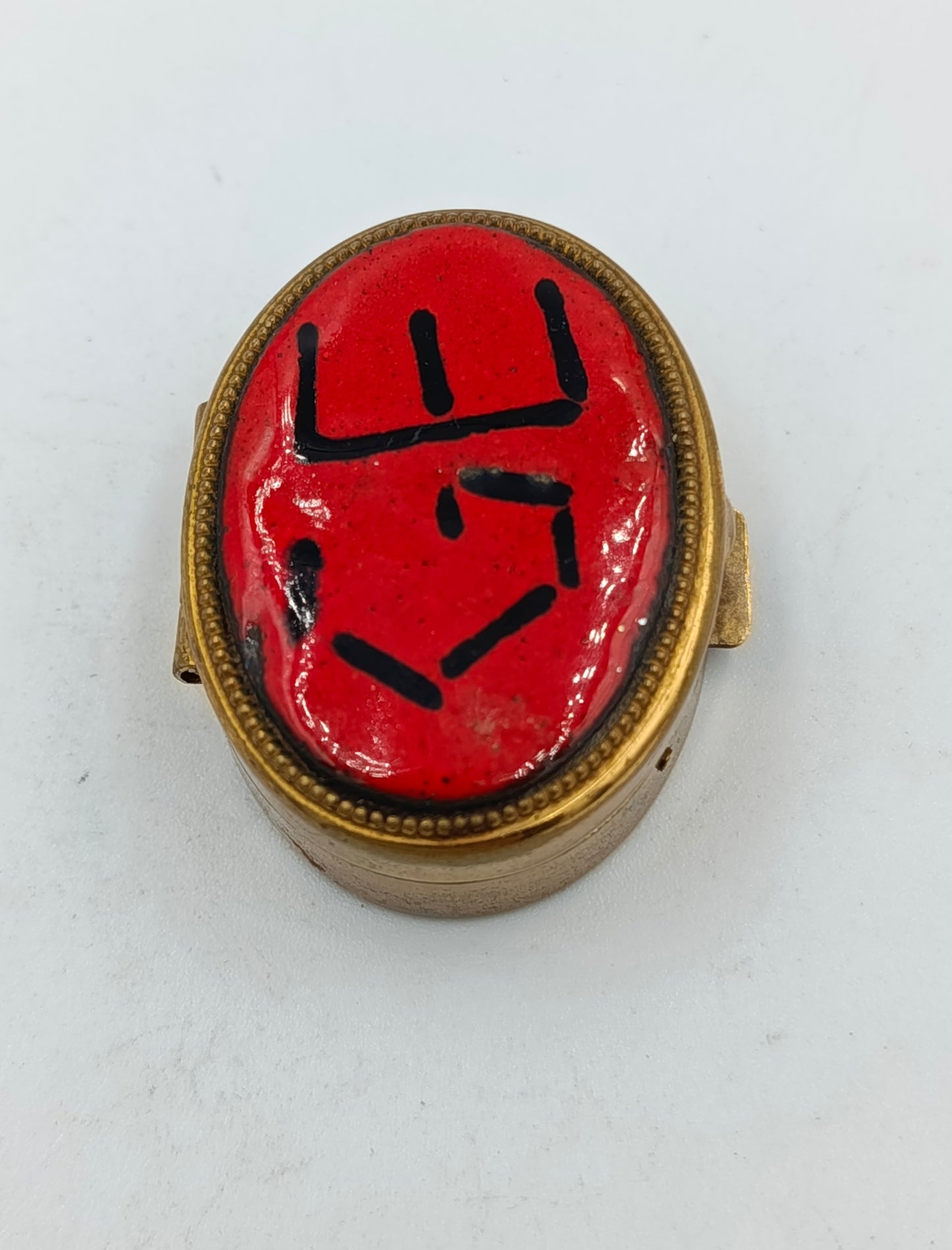 Kleine runde Schmuckdose Metall Goldfarben