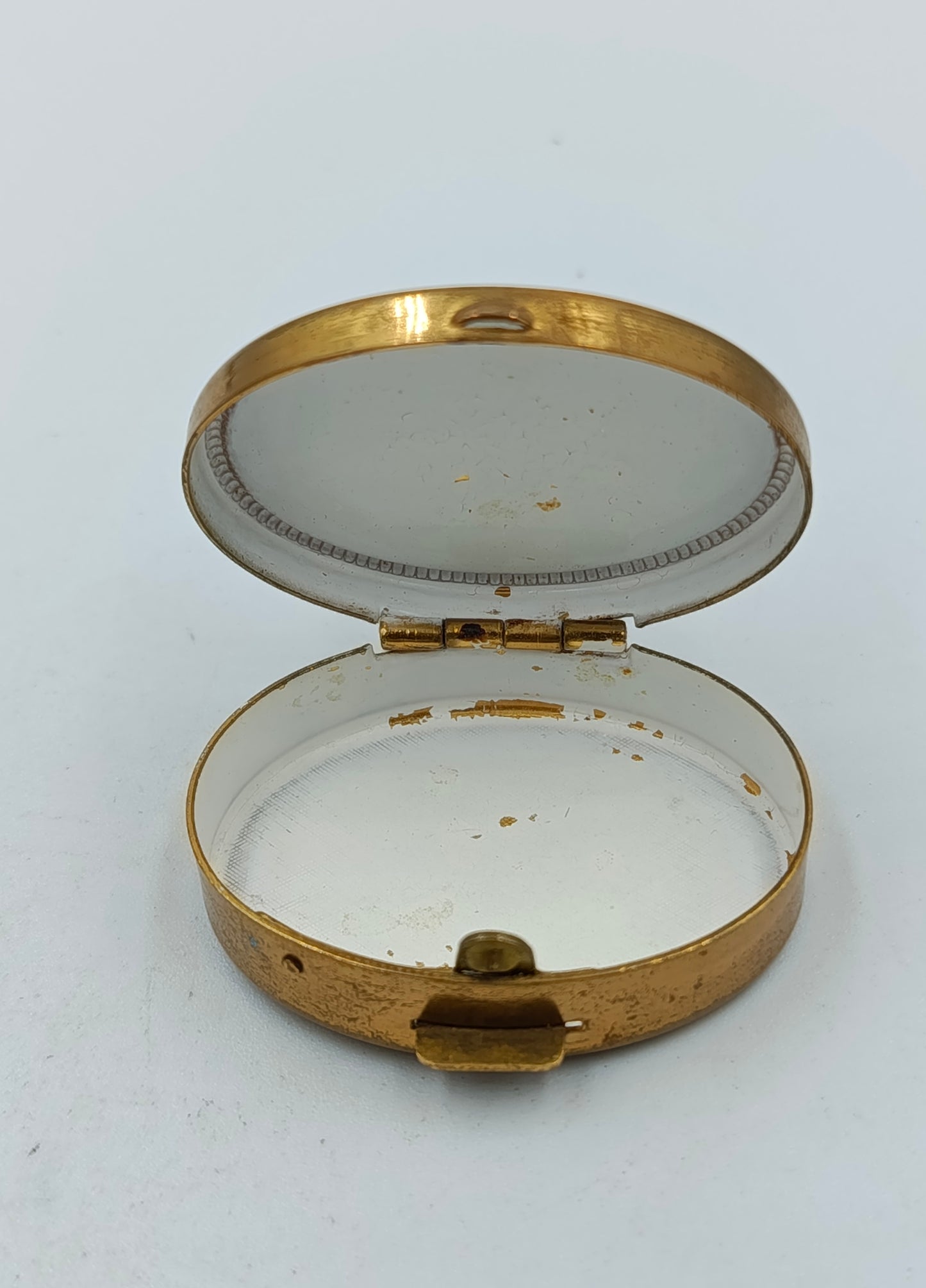 Kleine runde Schmuckdose Metall Goldfarben