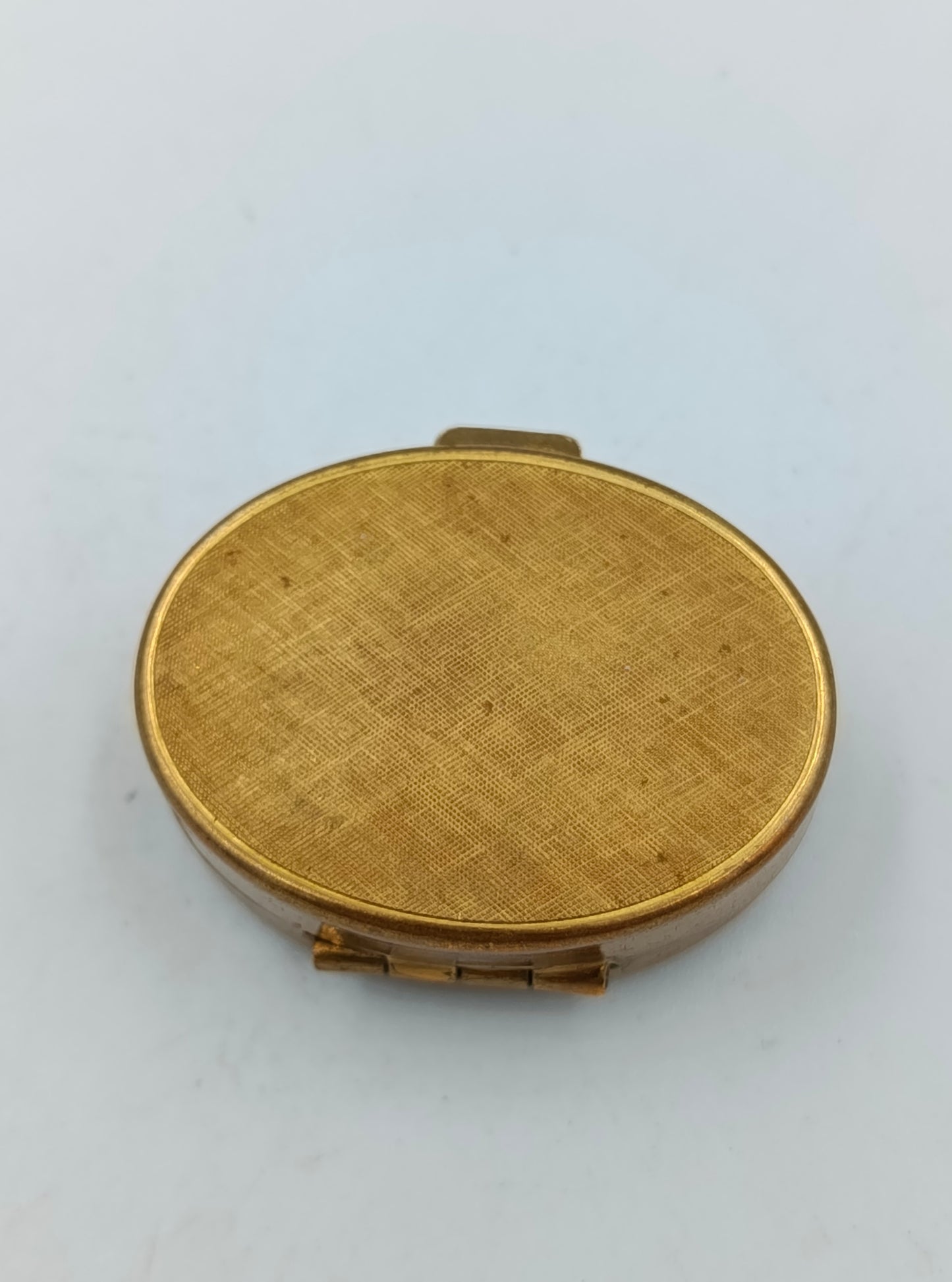 Kleine runde Schmuckdose Metall Goldfarben