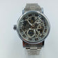 Herren Automatikuhr Silberfarben mit Skelett Zifferblatt