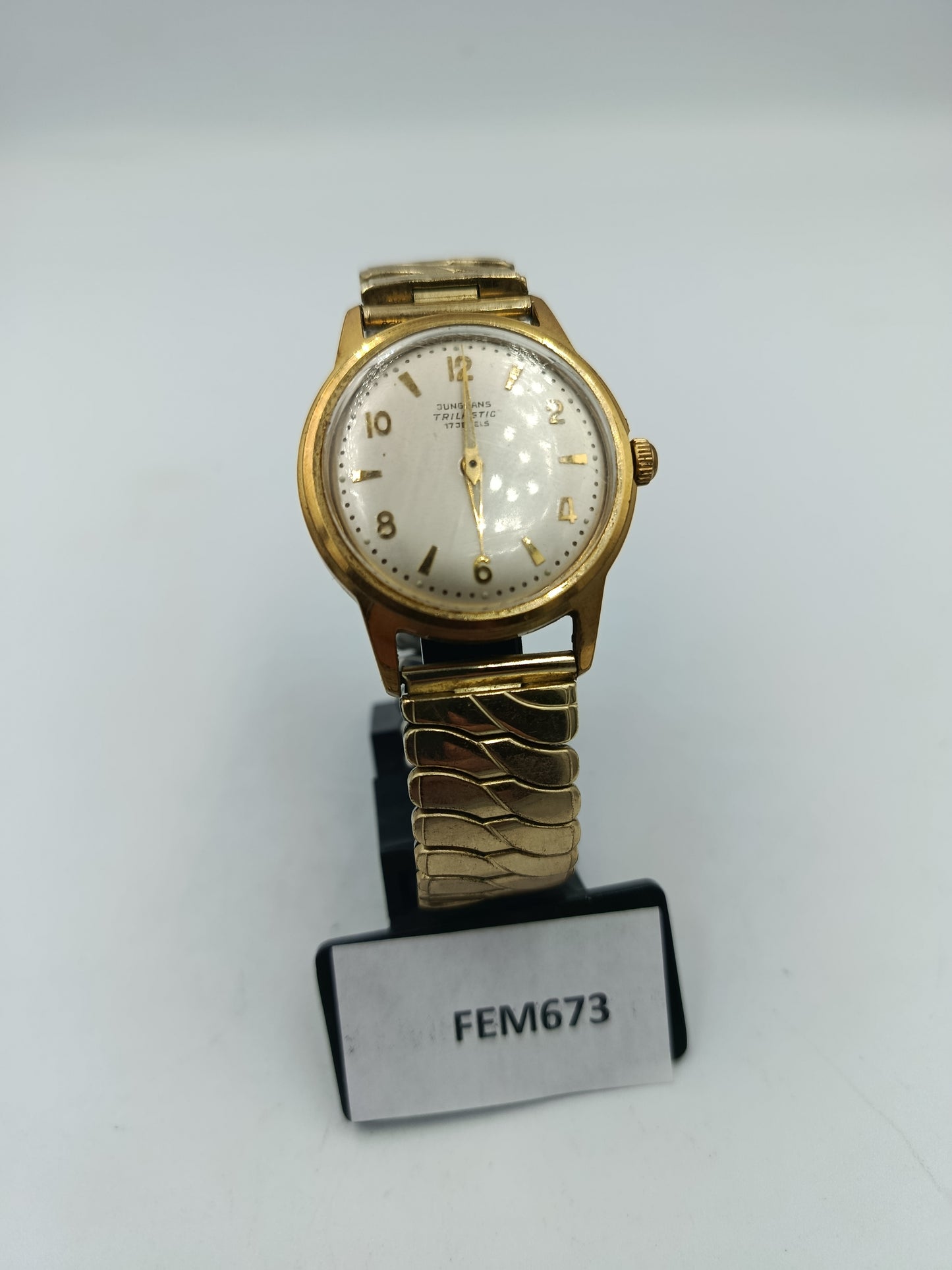 Junghans Trilastic Herrenarmbanduhr mit goldfarbenem Gehäuse