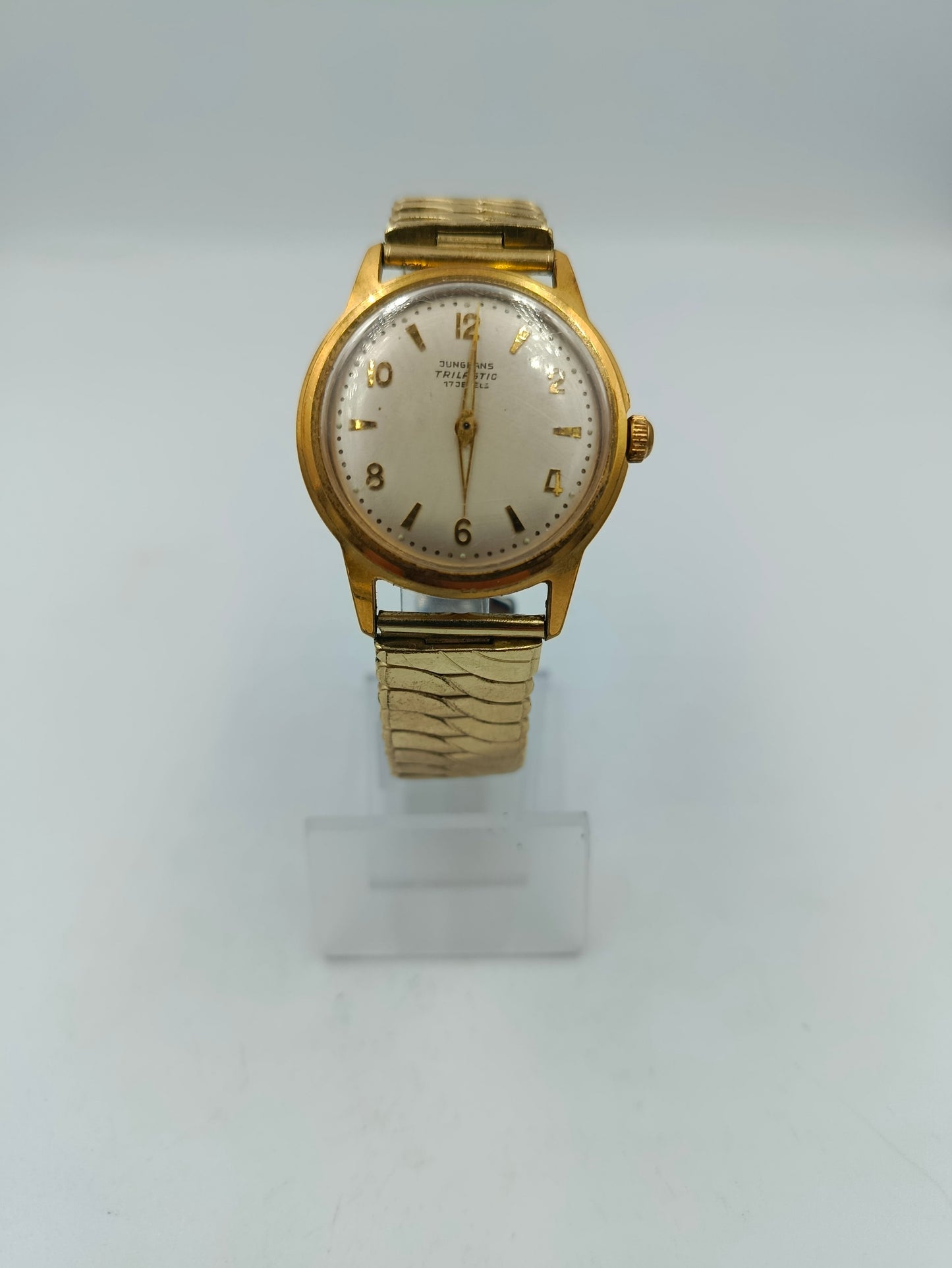 Junghans Trilastic Herrenarmbanduhr mit goldfarbenem Gehäuse