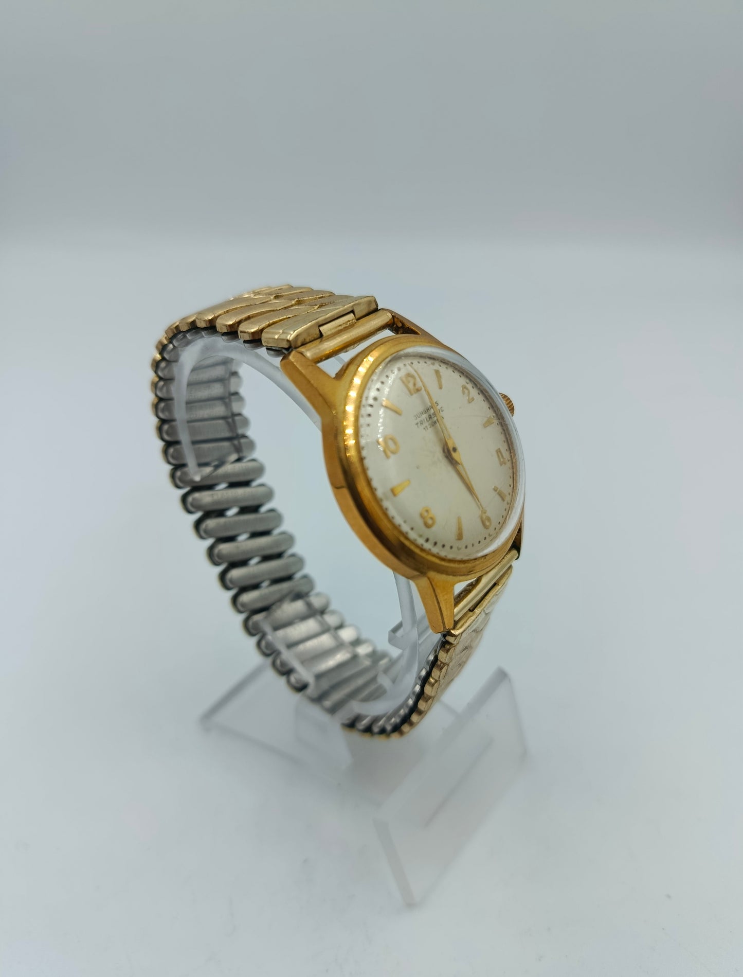 Junghans Trilastic Herrenarmbanduhr mit goldfarbenem Gehäuse