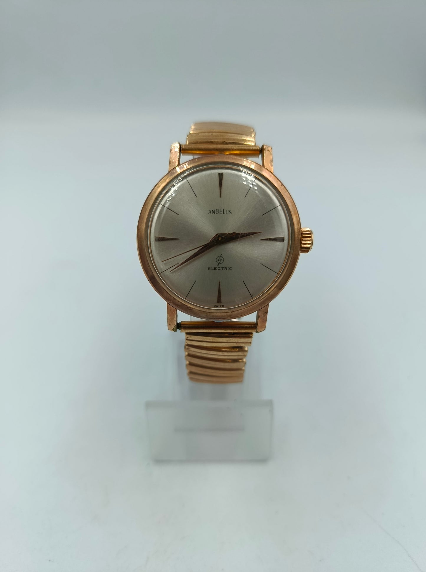 Angelus Electric Herrenarmbanduhr Goldfarben mit elastischem Armband