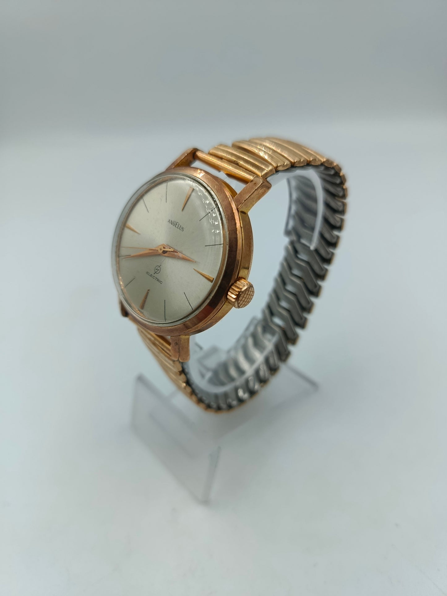 Angelus Electric Herrenarmbanduhr Goldfarben mit elastischem Armband