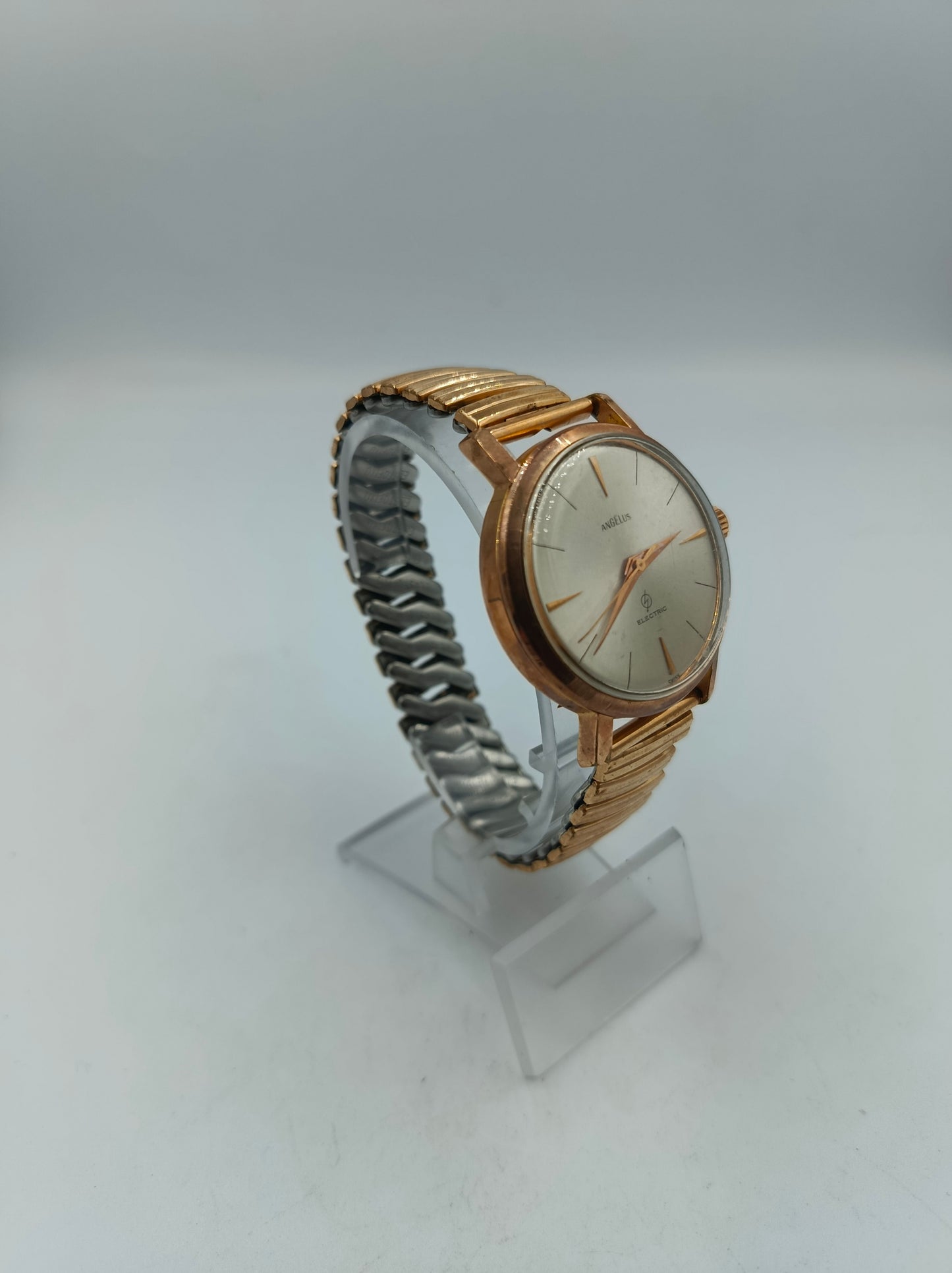 Angelus Electric Herrenarmbanduhr Goldfarben mit elastischem Armband