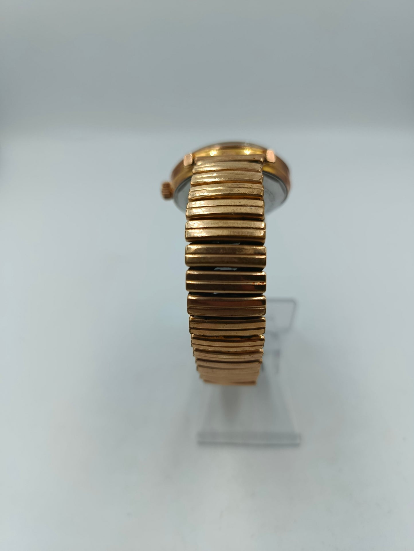 Angelus Electric Herrenarmbanduhr Goldfarben mit elastischem Armband