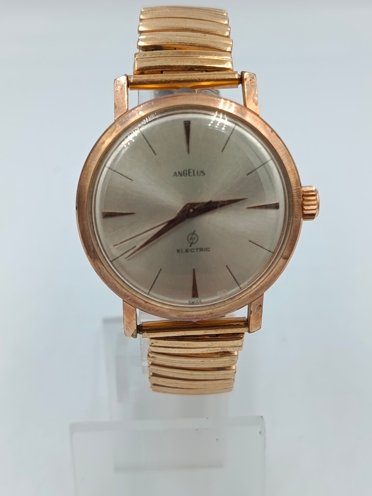 Angelus Electric Herrenarmbanduhr Goldfarben mit elastischem Armband