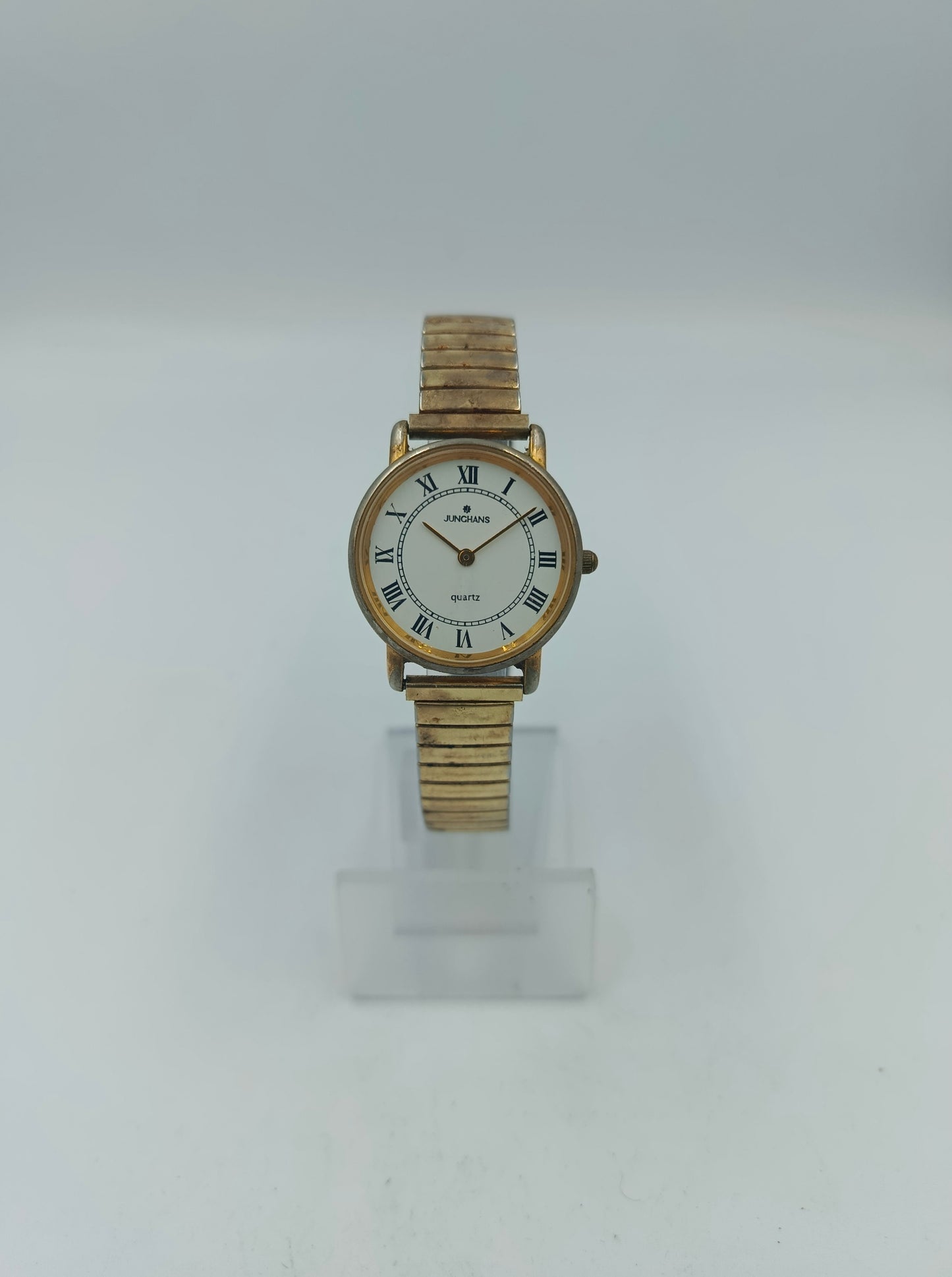 Junghans Quartz Damenarmbanduhr Goldfarben mit elastischem Armband