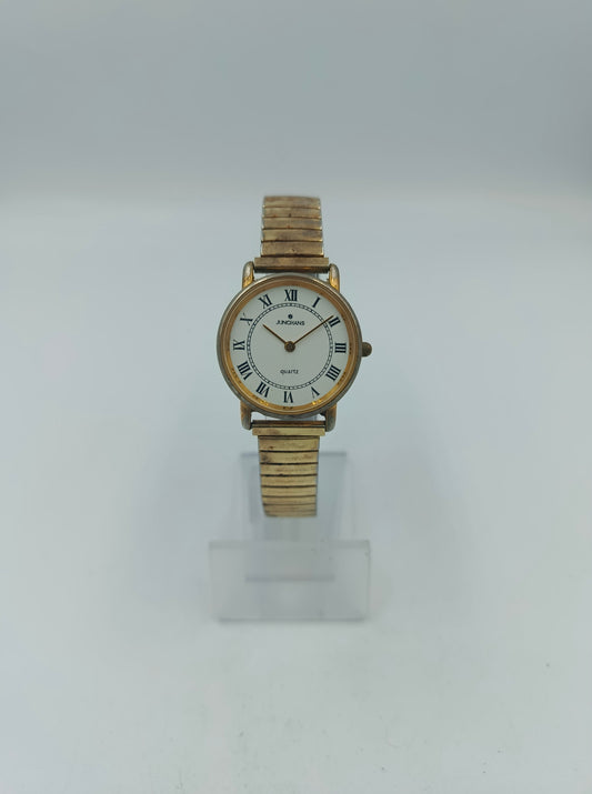 Junghans Quartz Damenarmbanduhr Goldfarben mit elastischem Armband