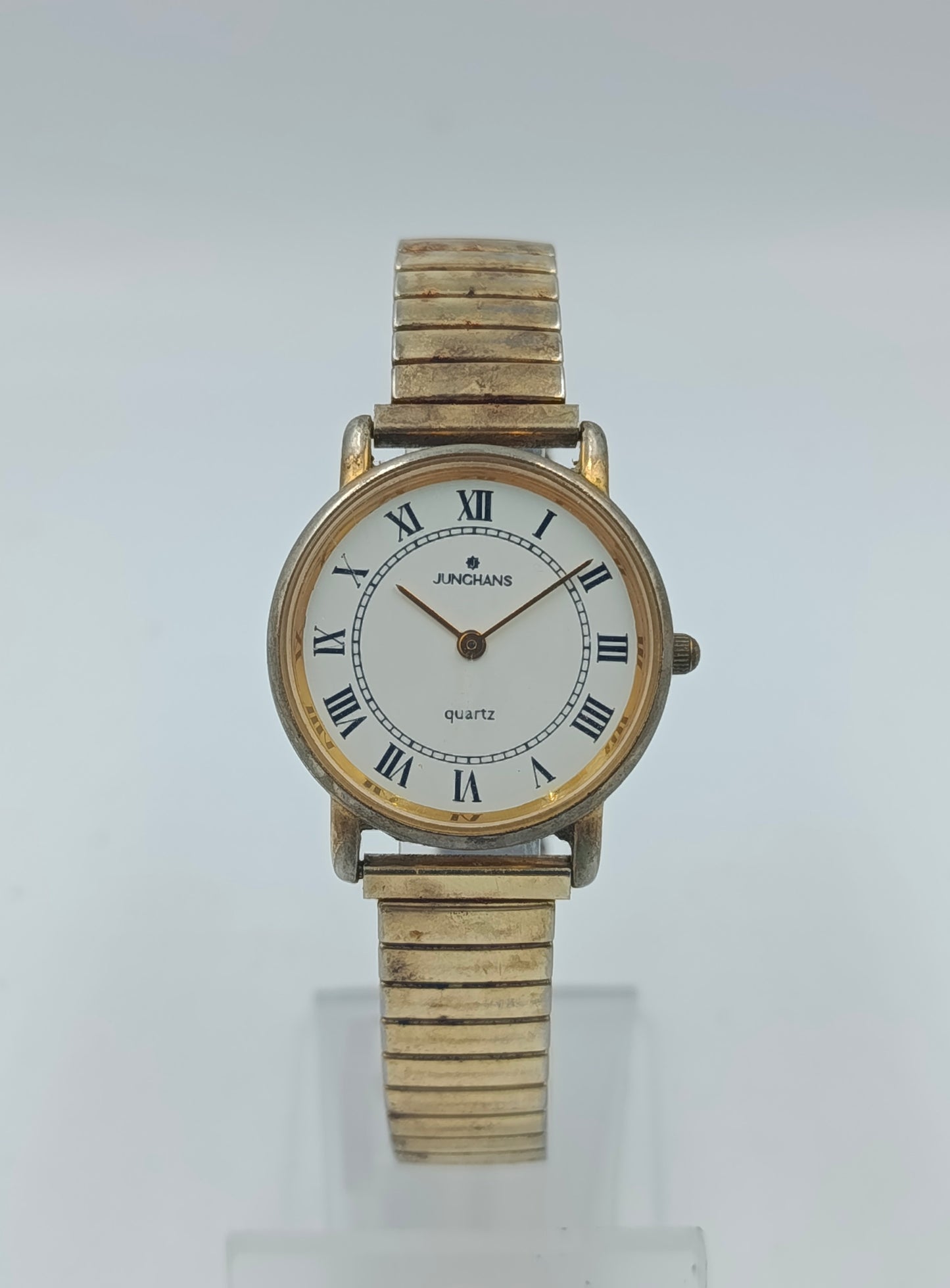 Junghans Quartz Damenarmbanduhr Goldfarben mit elastischem Armband