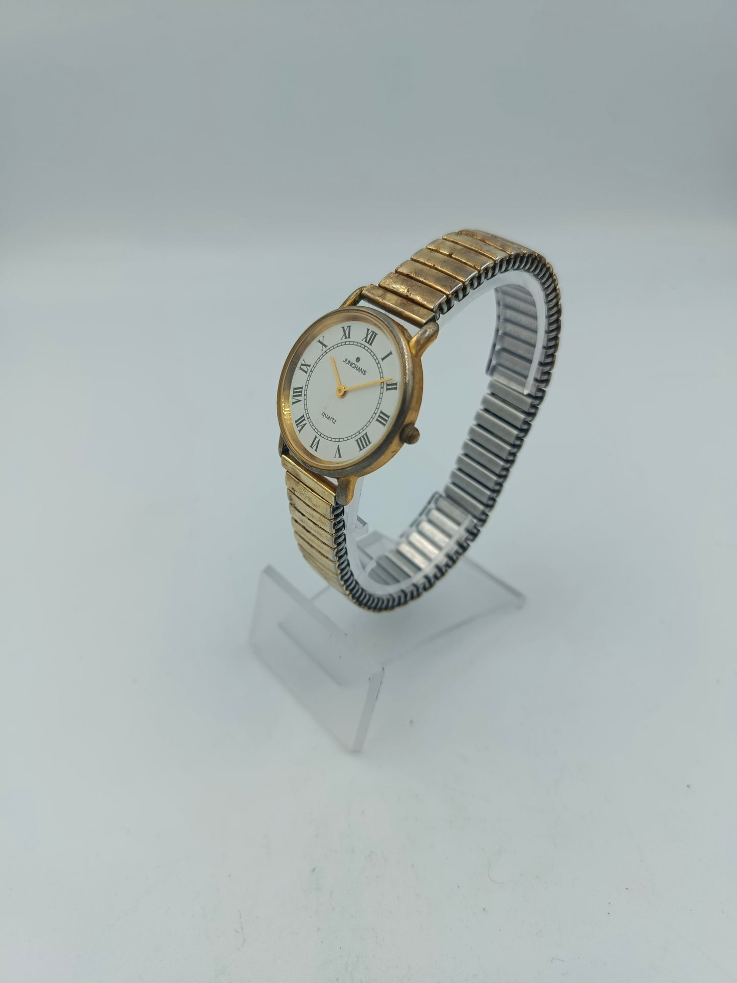 Junghans Quartz Damenarmbanduhr Goldfarben mit elastischem Armband