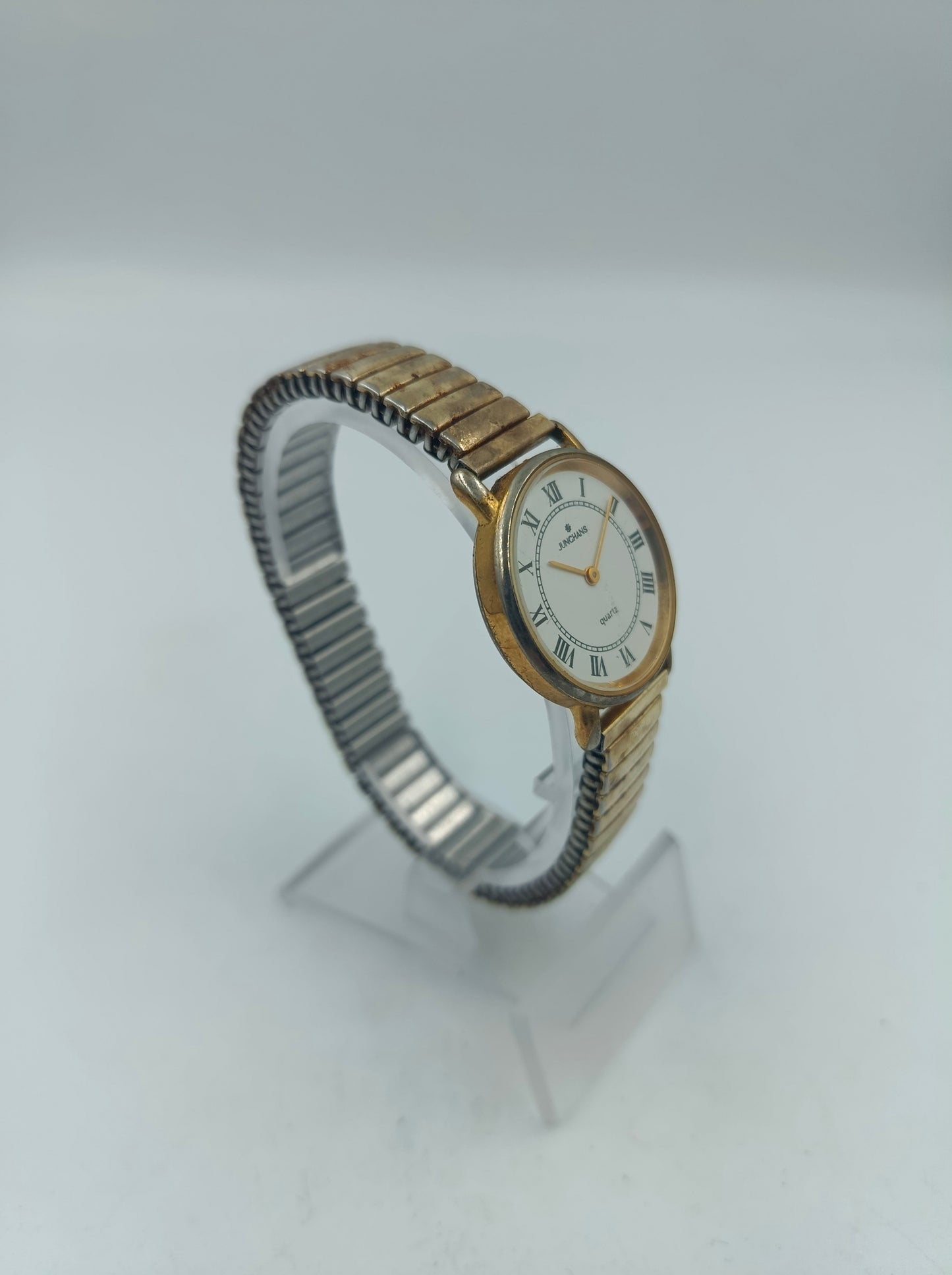 Junghans Quartz Damenarmbanduhr Goldfarben mit elastischem Armband