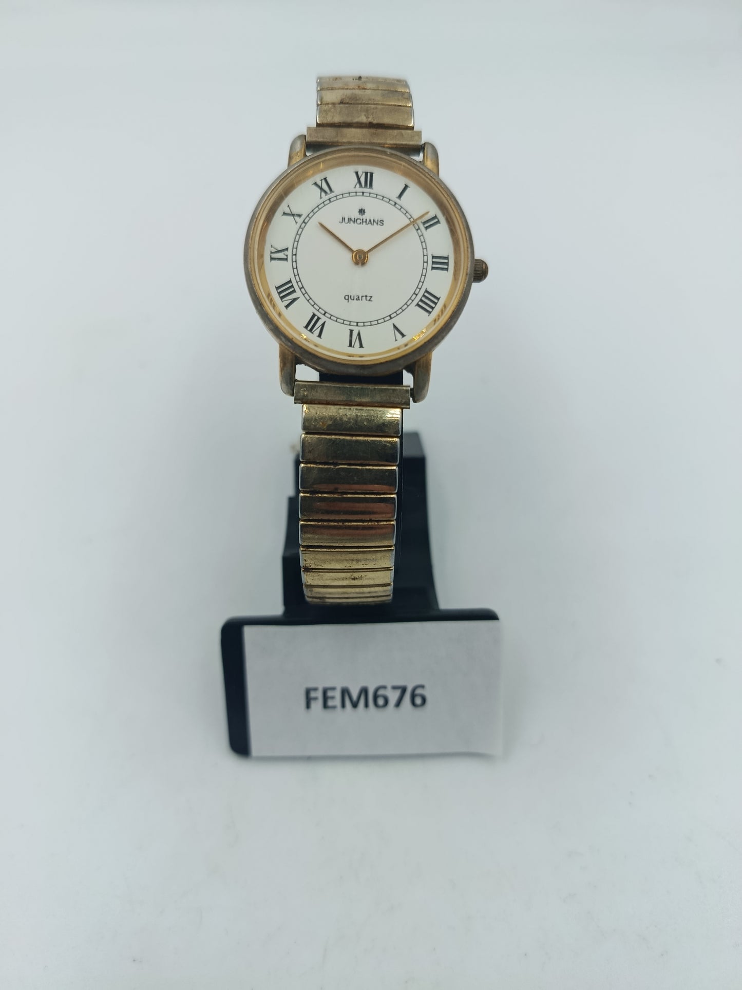 Junghans Quartz Damenarmbanduhr Goldfarben mit elastischem Armband