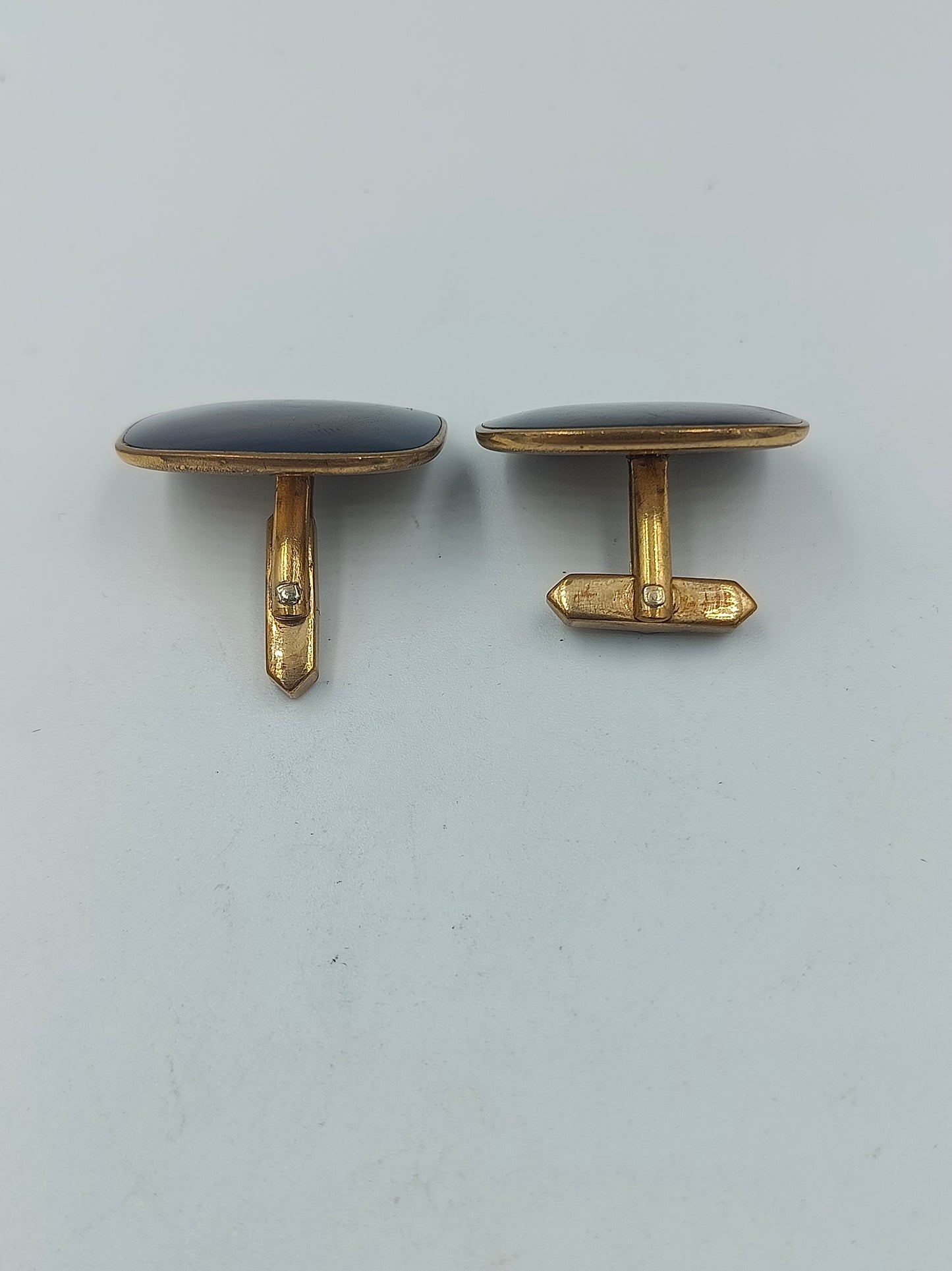 Elegante Manschettenknöpfe Goldfarben mit Perlmutt Einlage