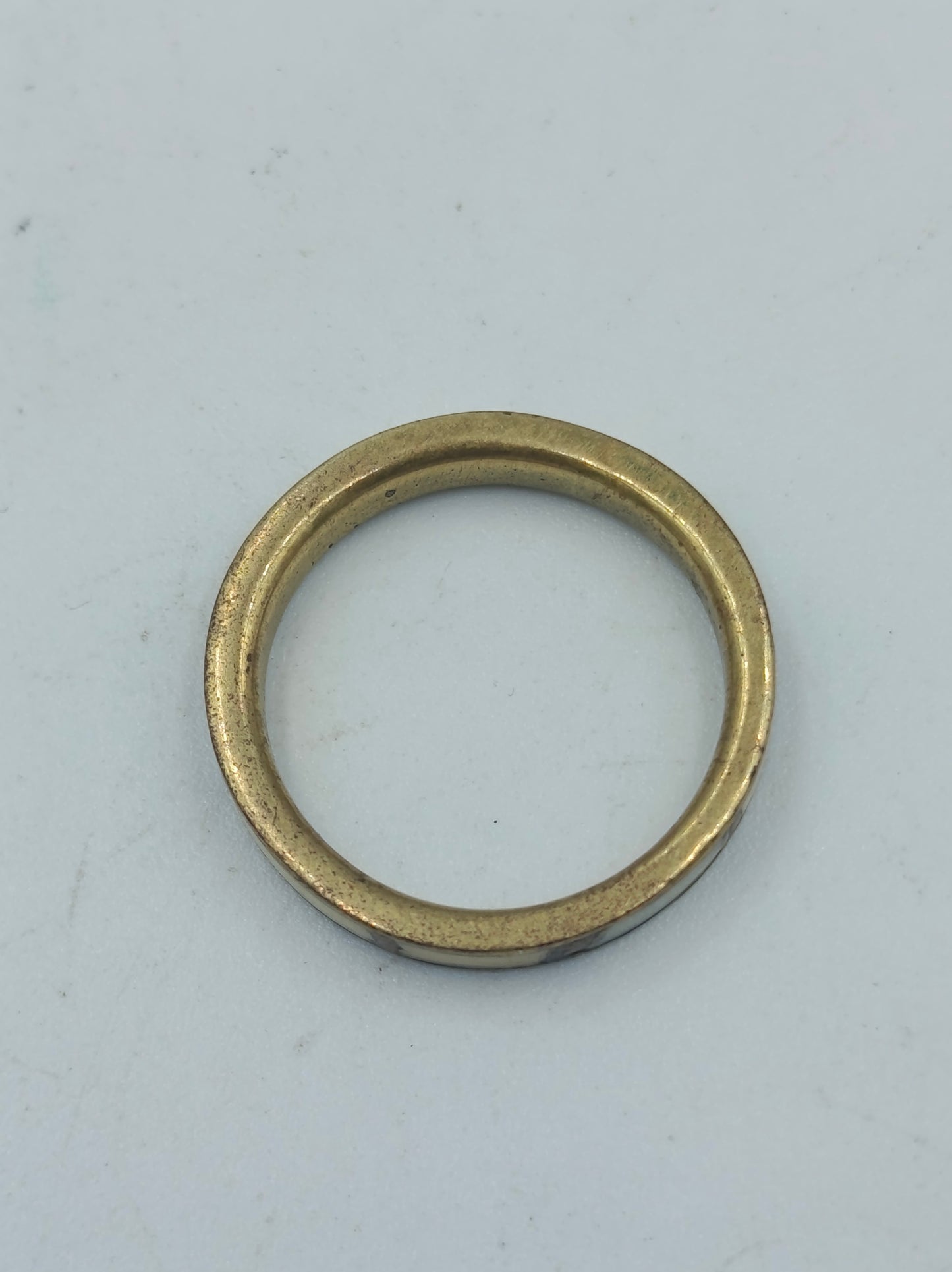 Vintage Messingring mit cremefarbener Einlage