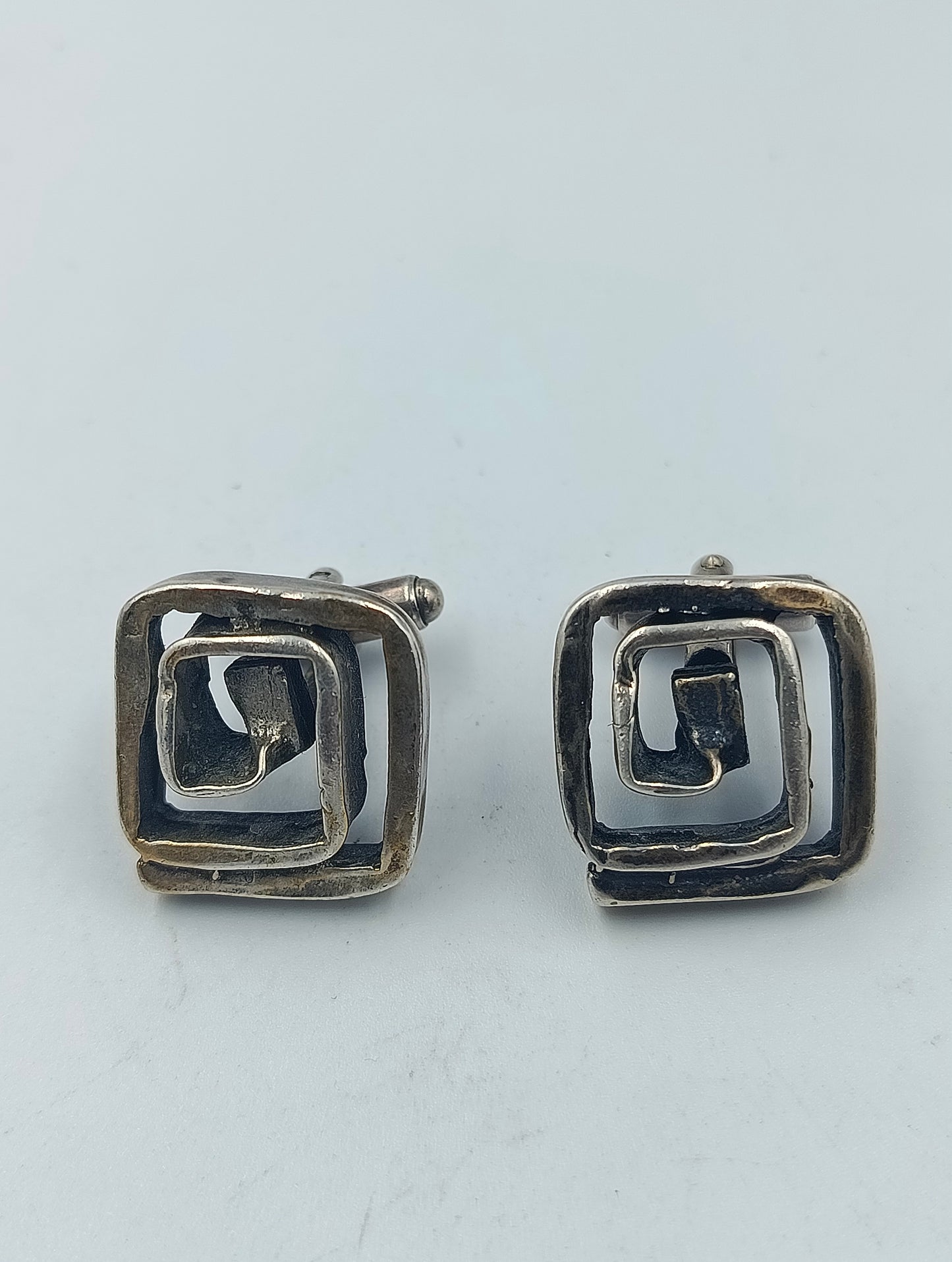 Vintage Manschettenknöpfe 835 Silber Modernist Design