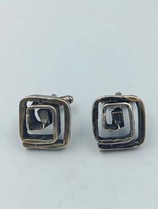 Vintage Manschettenknöpfe 835 Silber Modernist Design