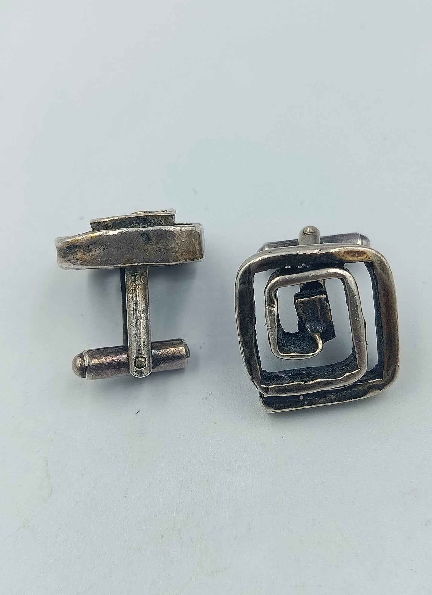 Vintage Manschettenknöpfe 835 Silber Modernist Design