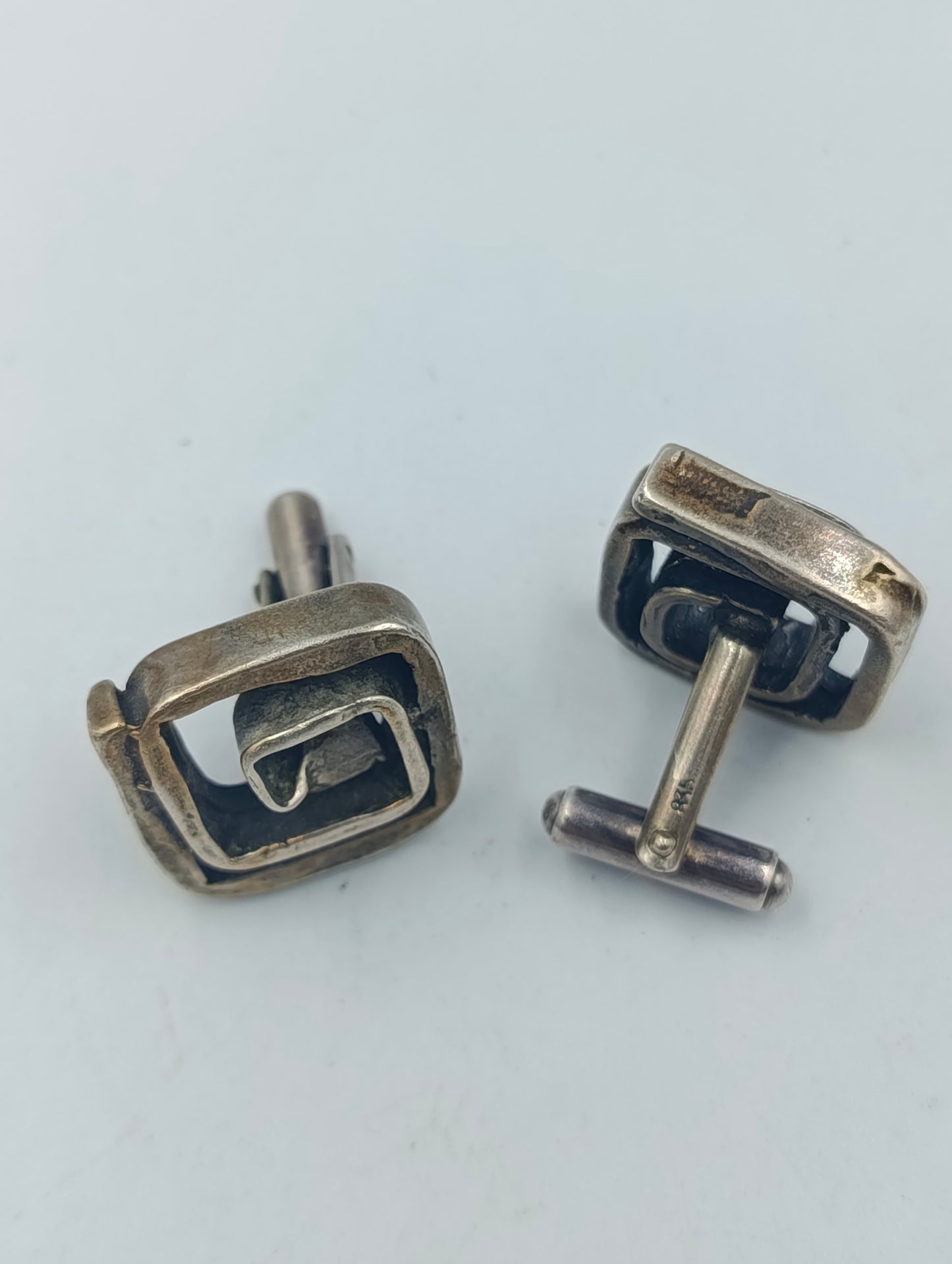 Vintage Manschettenknöpfe 835 Silber Modernist Design
