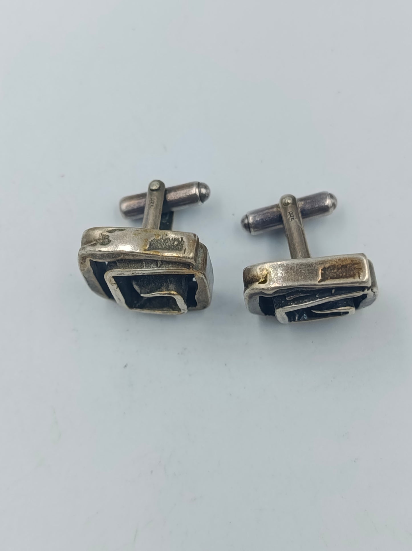 Vintage Manschettenknöpfe 835 Silber Modernist Design