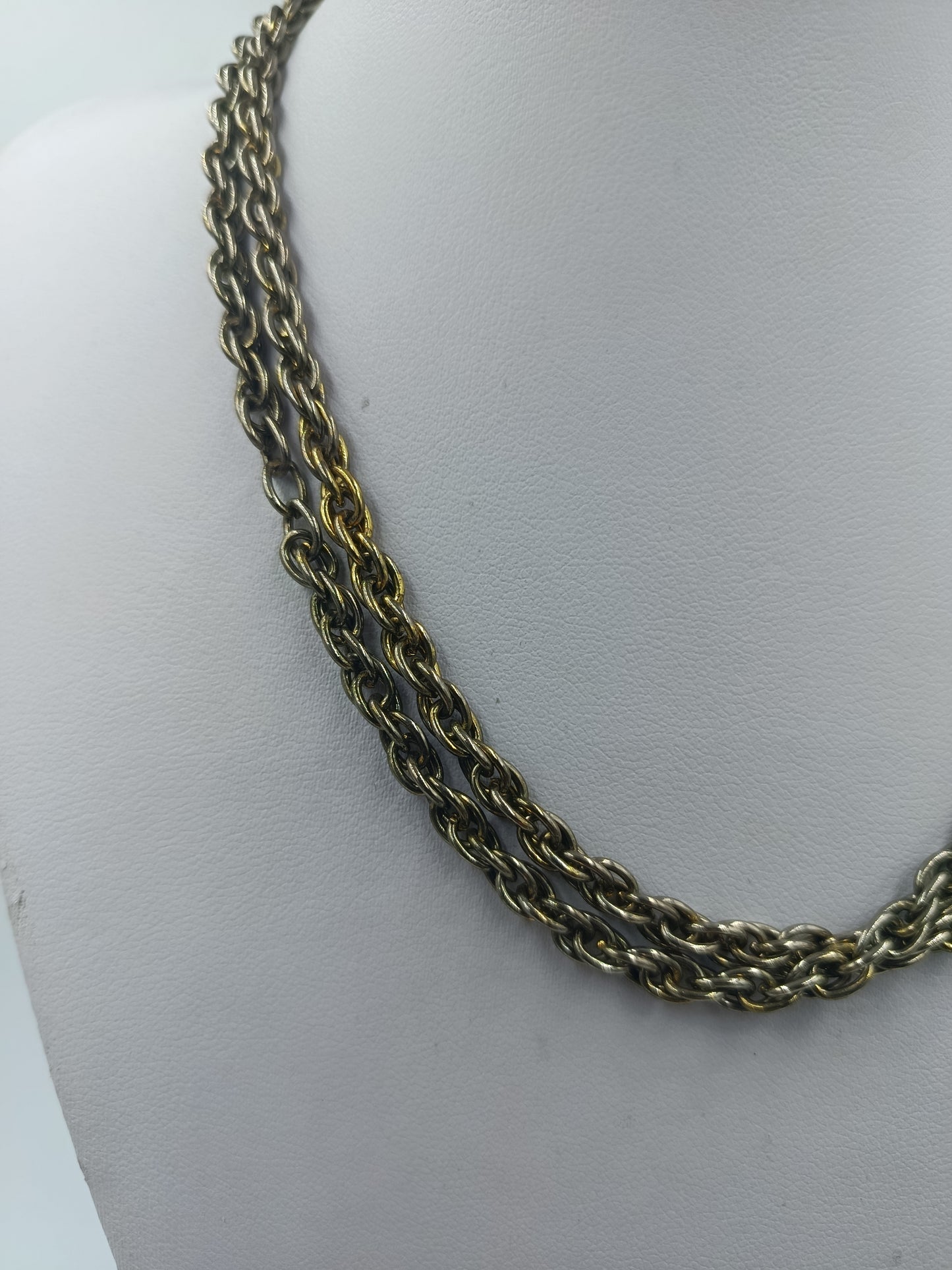 Vintage Kette im Panzerketten Stil  doppelt tragbar