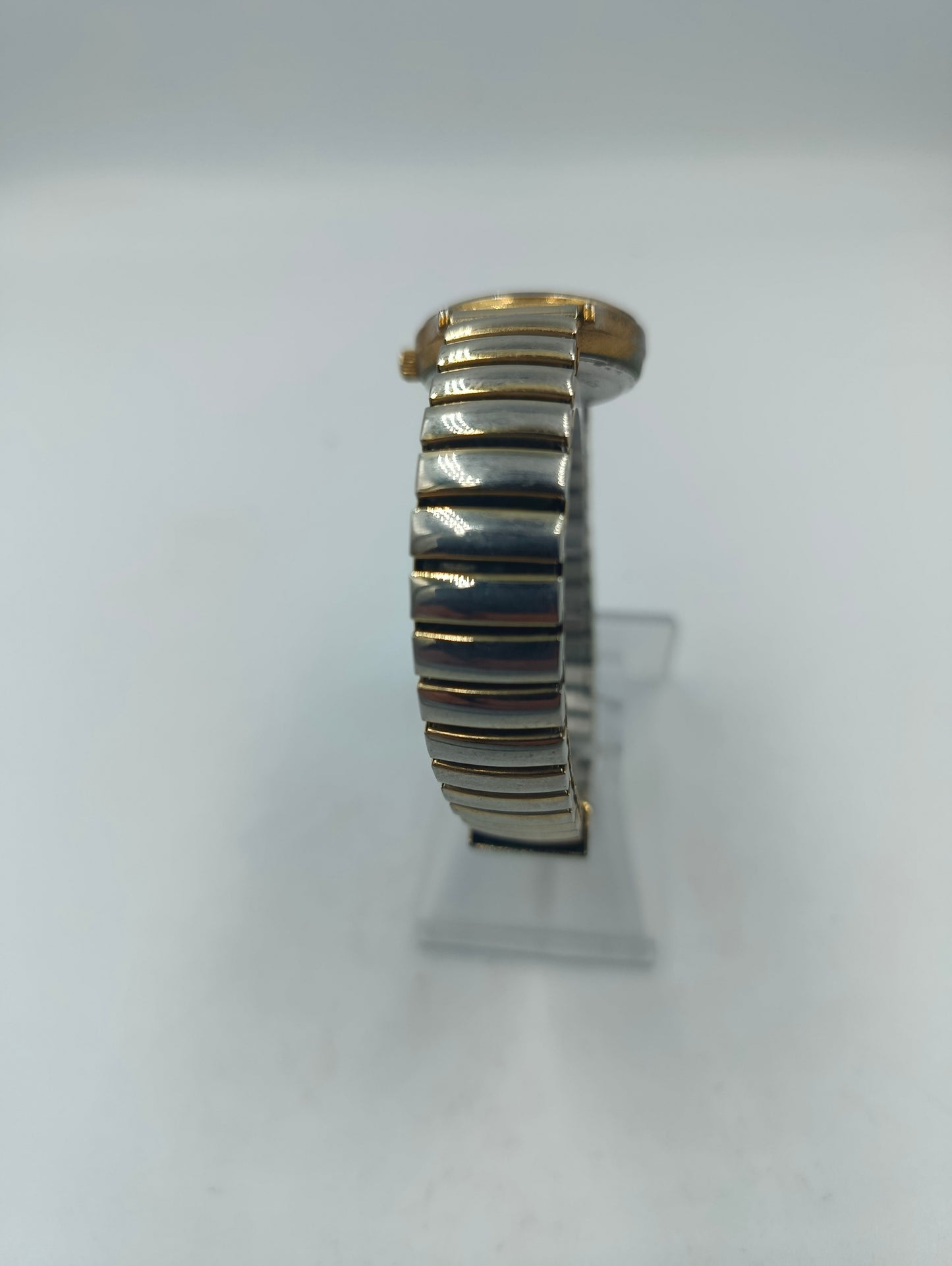 Miton Quartz Armbanduhr Gold Silber Elastikband