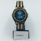 Swanson Japan Quartz Armbanduhr Blau Gold mit Datumsanzeige