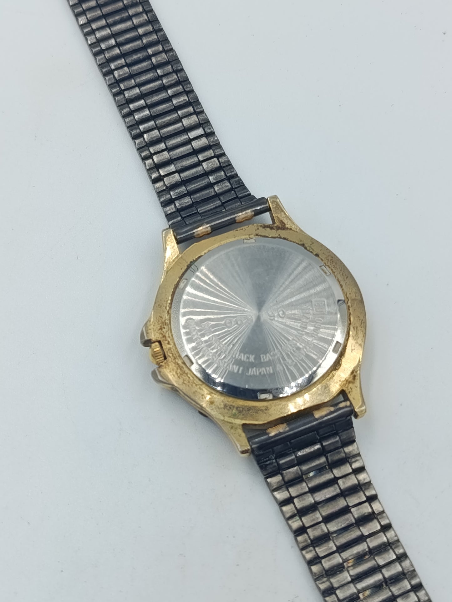 Swanson Japan Quartz Armbanduhr Blau Gold mit Datumsanzeige