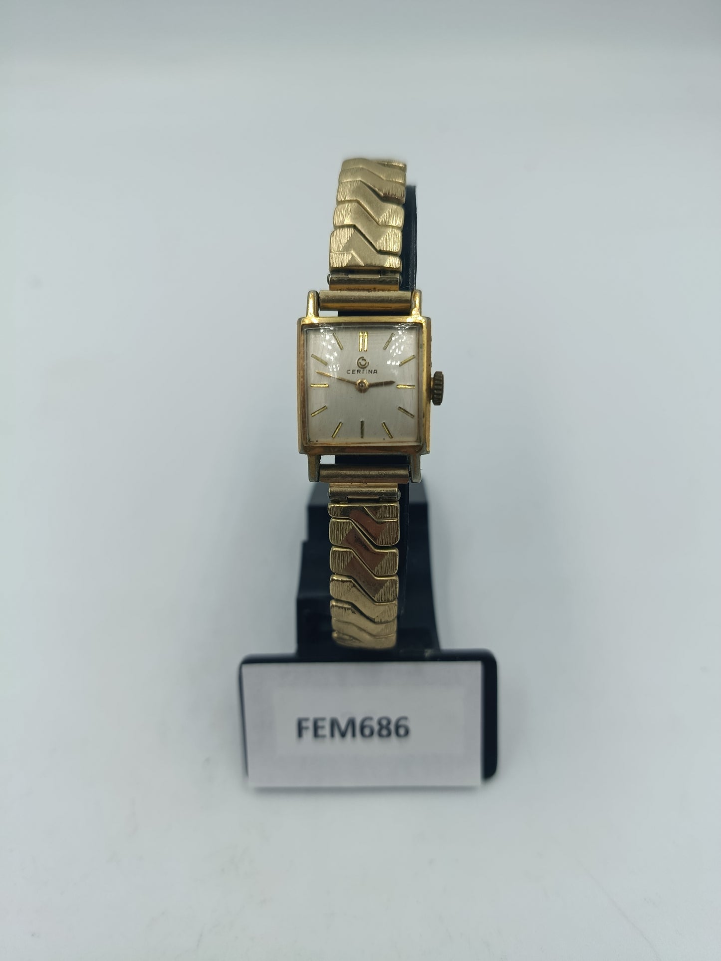 Certina Damen Armbanduhr Goldfarben Elastikband Vintage