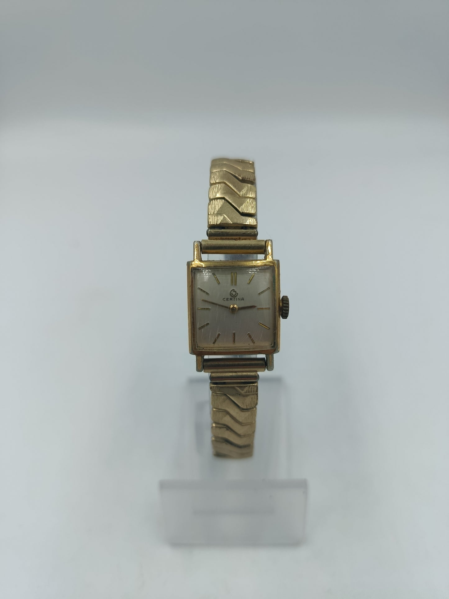 Certina Damen Armbanduhr Goldfarben Elastikband Vintage