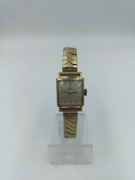 Certina Damen Armbanduhr Goldfarben Elastikband Vintage