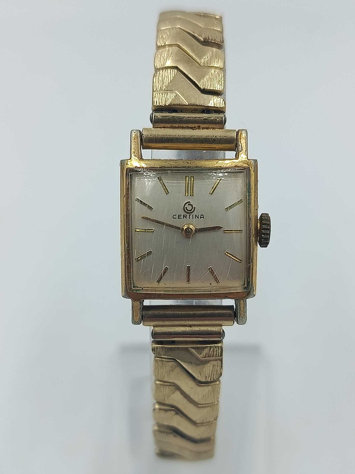 Certina Damen Armbanduhr Goldfarben Elastikband Vintage