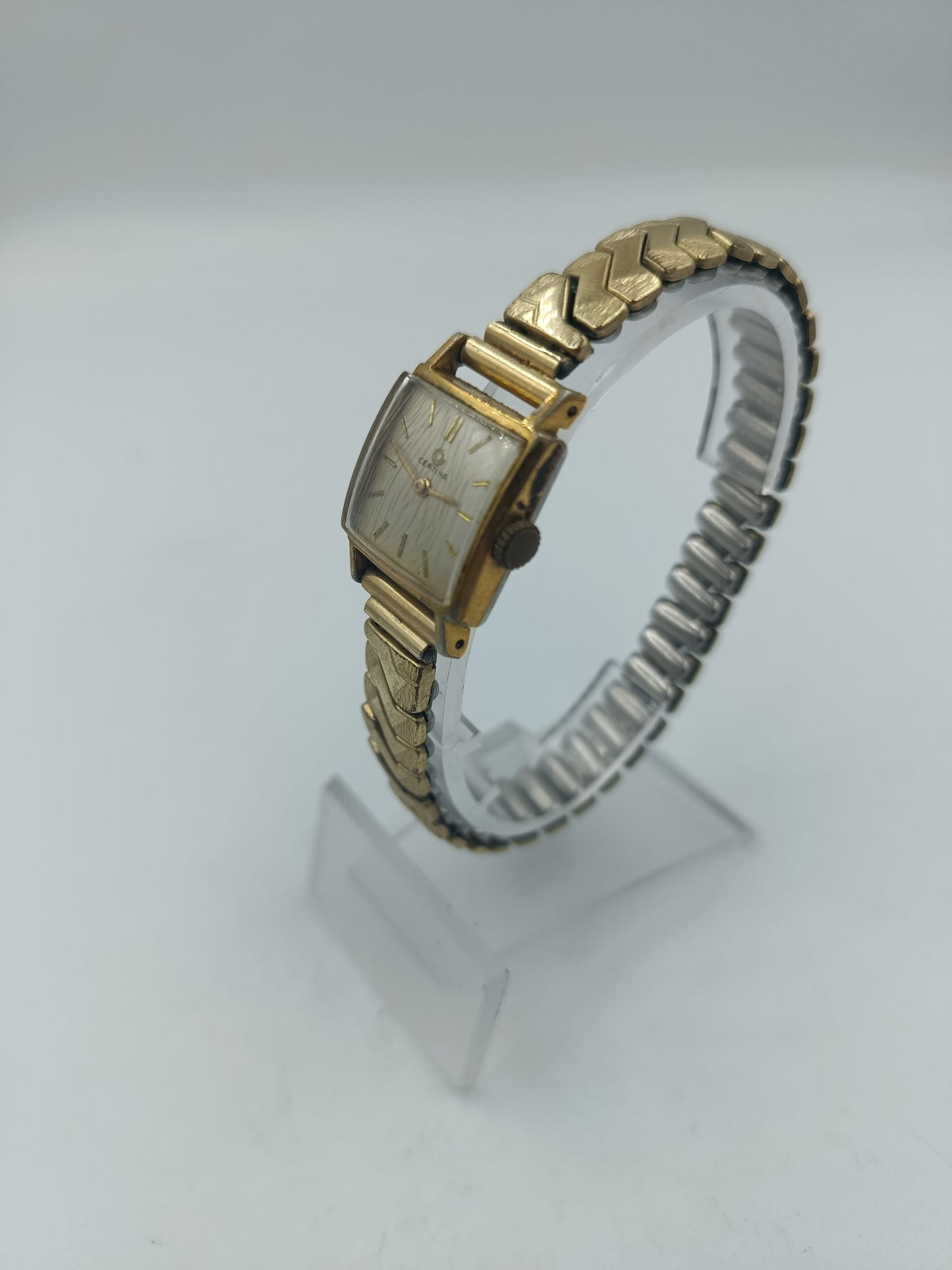 Certina Damen Armbanduhr Goldfarben Elastikband Vintage