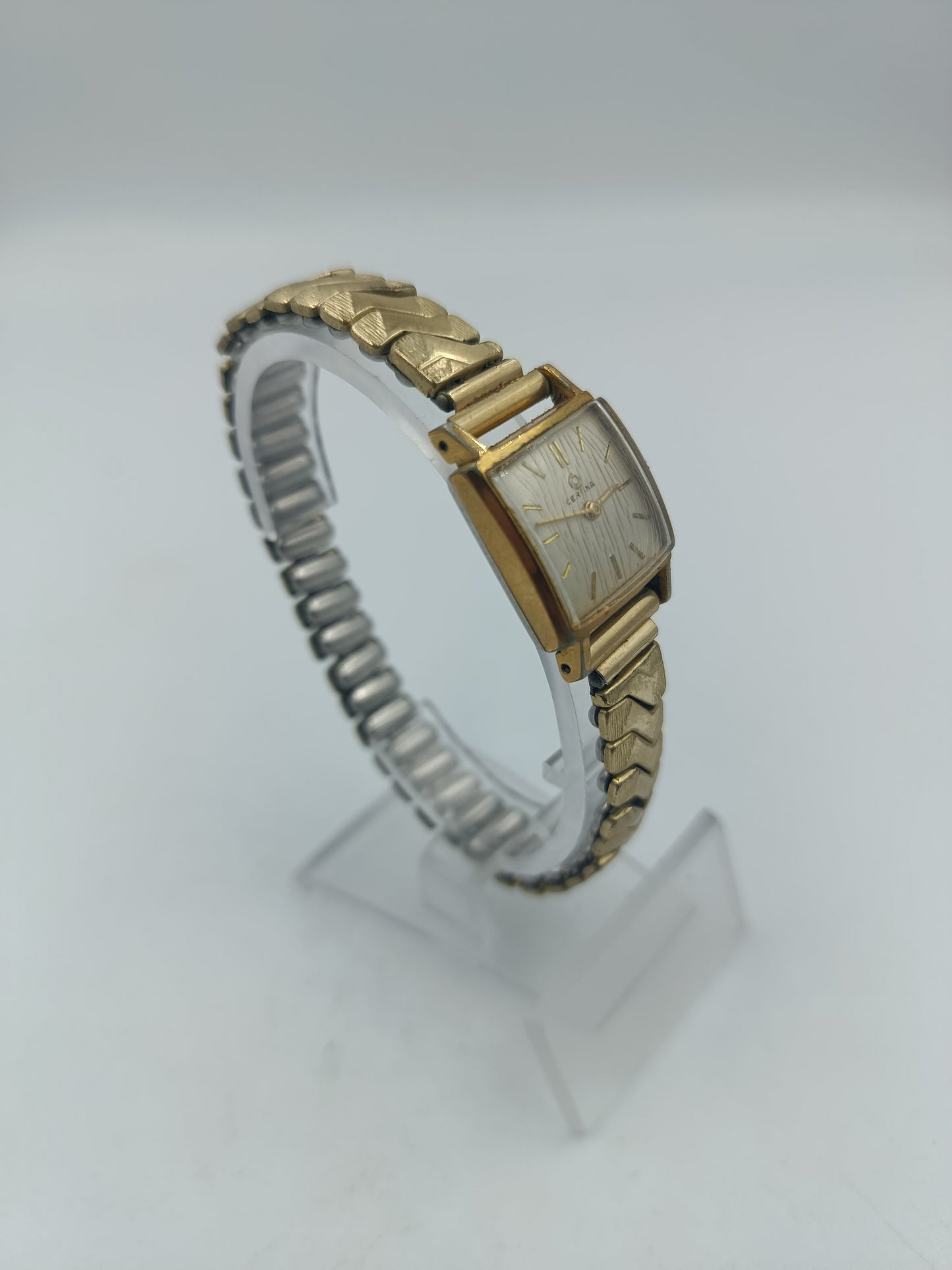 Certina Damen Armbanduhr Goldfarben Elastikband Vintage