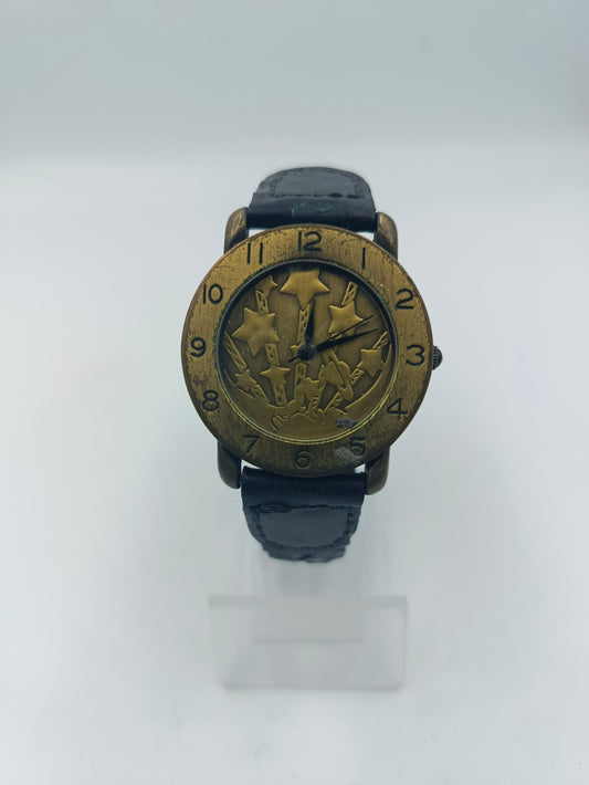 New Generation Armbanduhr Bronze Sterne Design Lederarmband