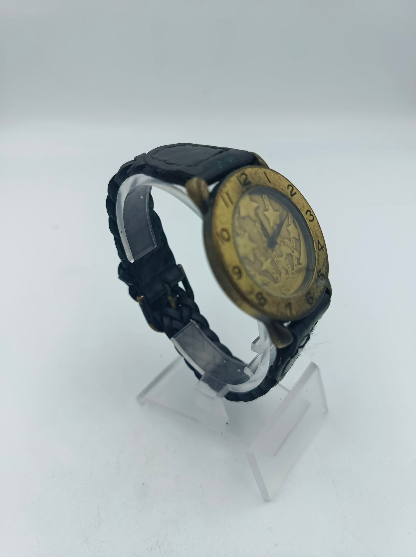 New Generation Armbanduhr Bronze Sterne Design Lederarmband