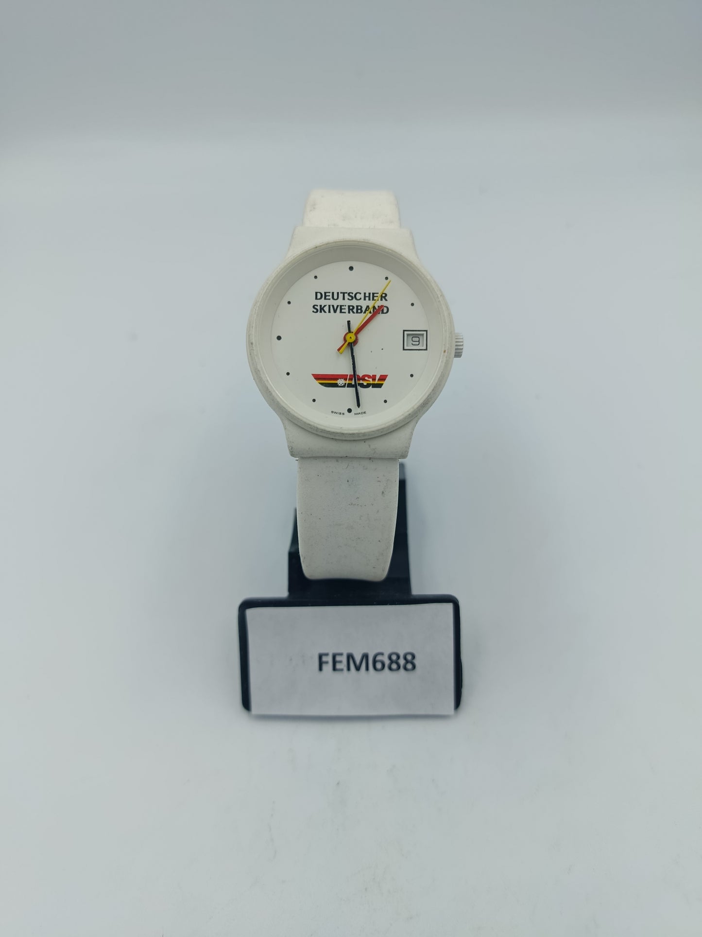 Deutscher Skiverband DSV Armbanduhr Swiss Made Weiß Vintage